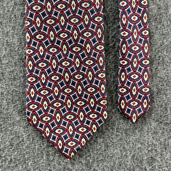 VTG Polo Ralph Lauren Necktie Mens Silk Geometric 90's Hand‎ Made A1 - Picture 4 of 6